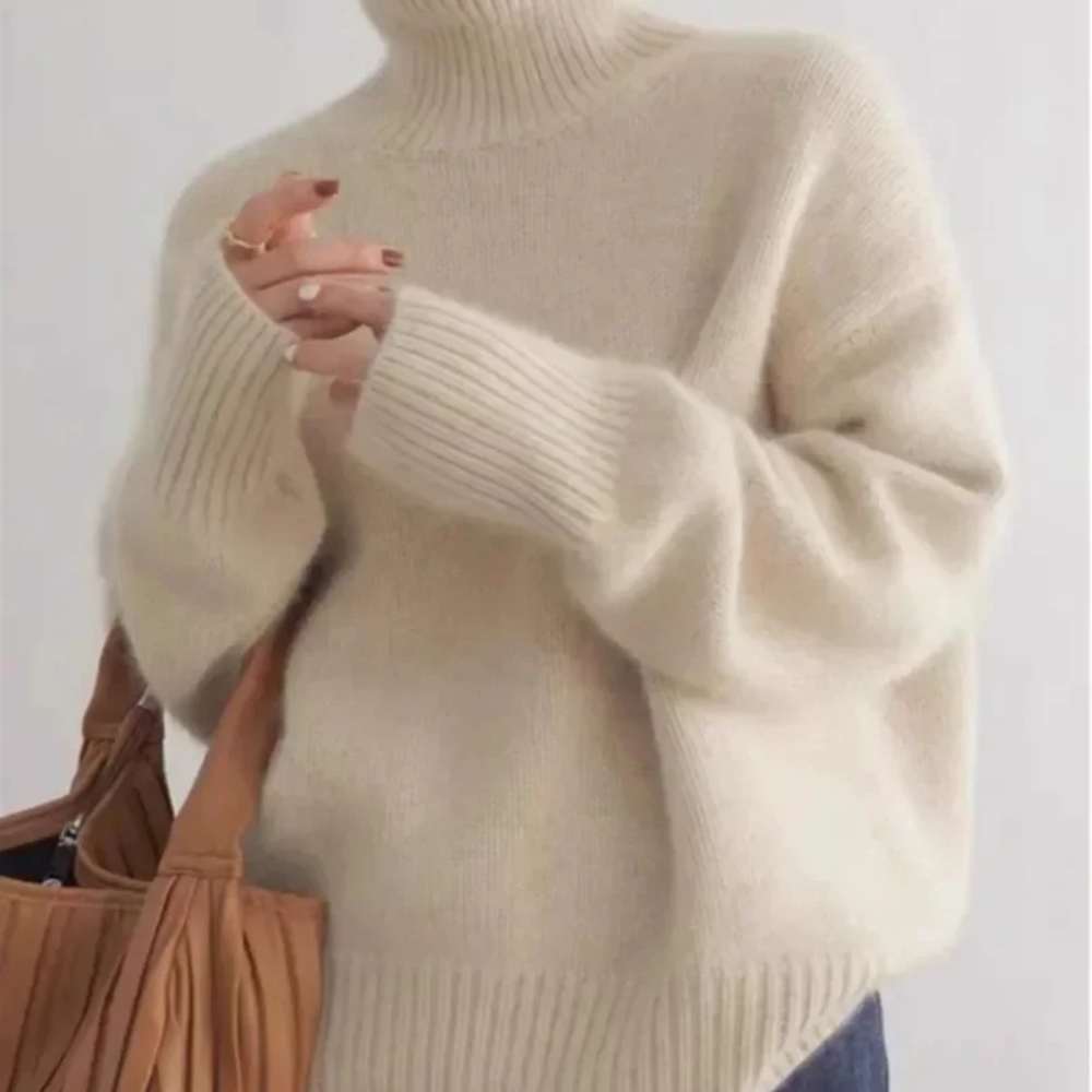 100% Cashmere warm autumn winter turtleneck sweater - Picture 3 of 12